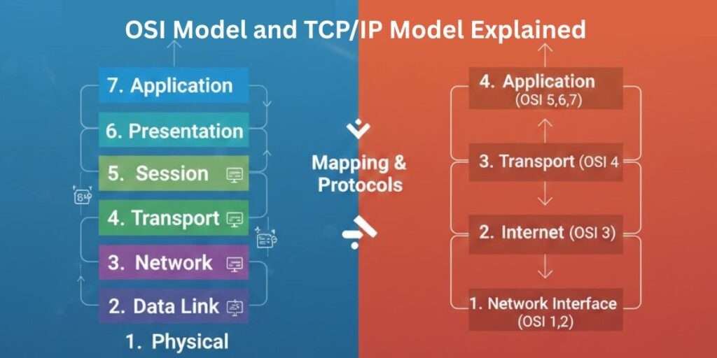 OSI Model and TCP/IP Model Explained with Diagrams